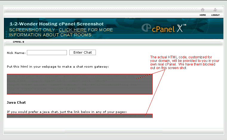 Screenshot of cPanel Chatrooms installation screen