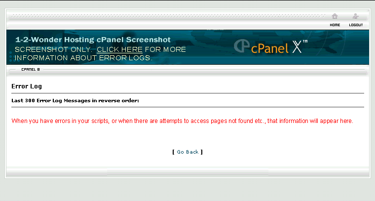 Screenshot of cPanel Error Logs page