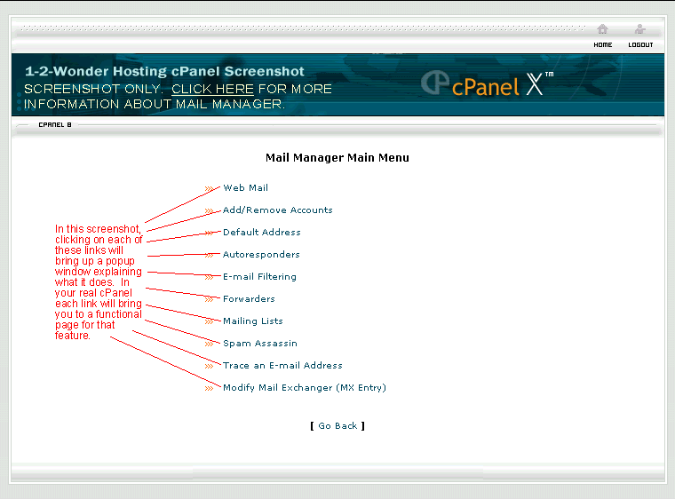Screenshot of cPanel Mail Manager