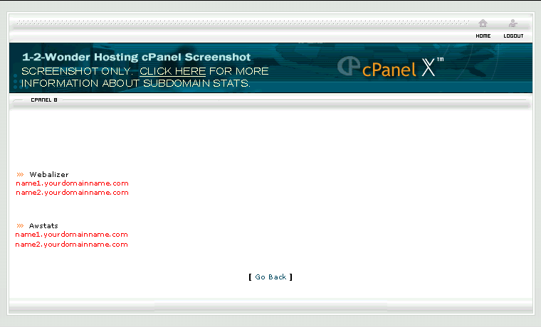 Screenshot of cPanel Subdomain Stats page